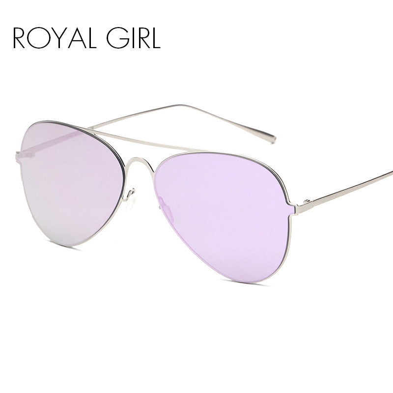New Sunglasses Women Metal Frame Mirror