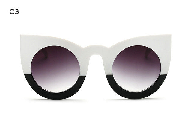 ROBig Frame Mirror Glasses Chunky Cat Eye Sunglasses Women Brand Designer ss81