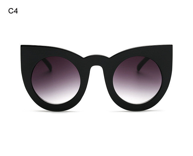 ROBig Frame Mirror Glasses Chunky Cat Eye Sunglasses Women Brand Designer ss81