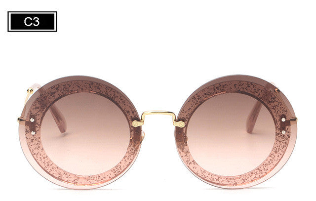 Round Rimless Sunglasses