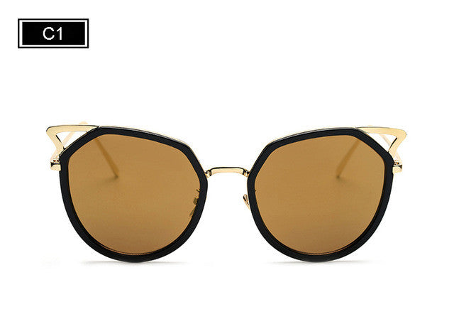 Cat Eye Women Sunglasses Metal Frame Original Brand