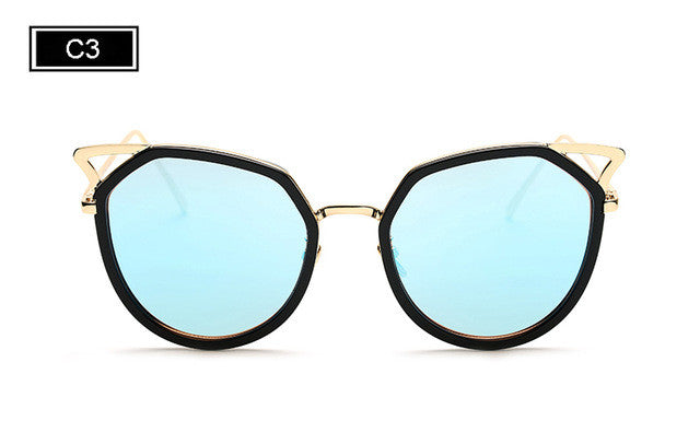 Cat Eye Women Sunglasses Metal Frame Original Brand