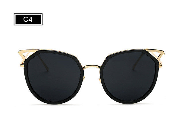 Cat Eye Women Sunglasses Metal Frame Original Brand