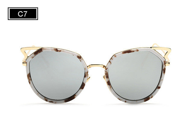 Cat Eye Women Sunglasses Metal Frame Original Brand