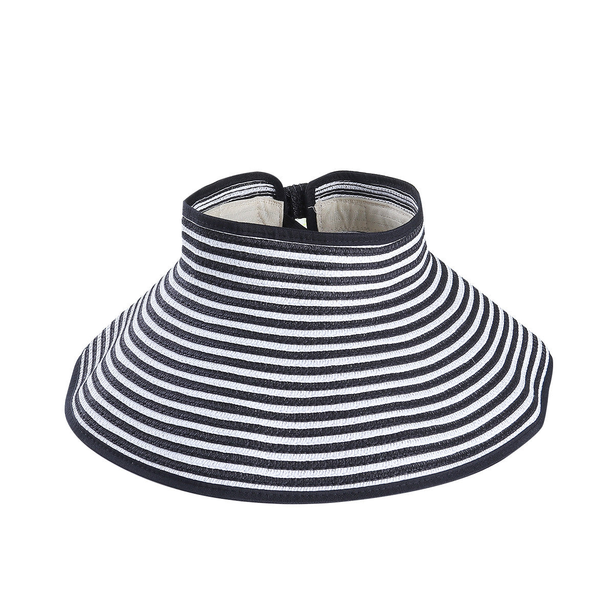 Children Summer Sun Protection Beach Folding Wide Brim Stripe Straw Hat Cap Sunhat