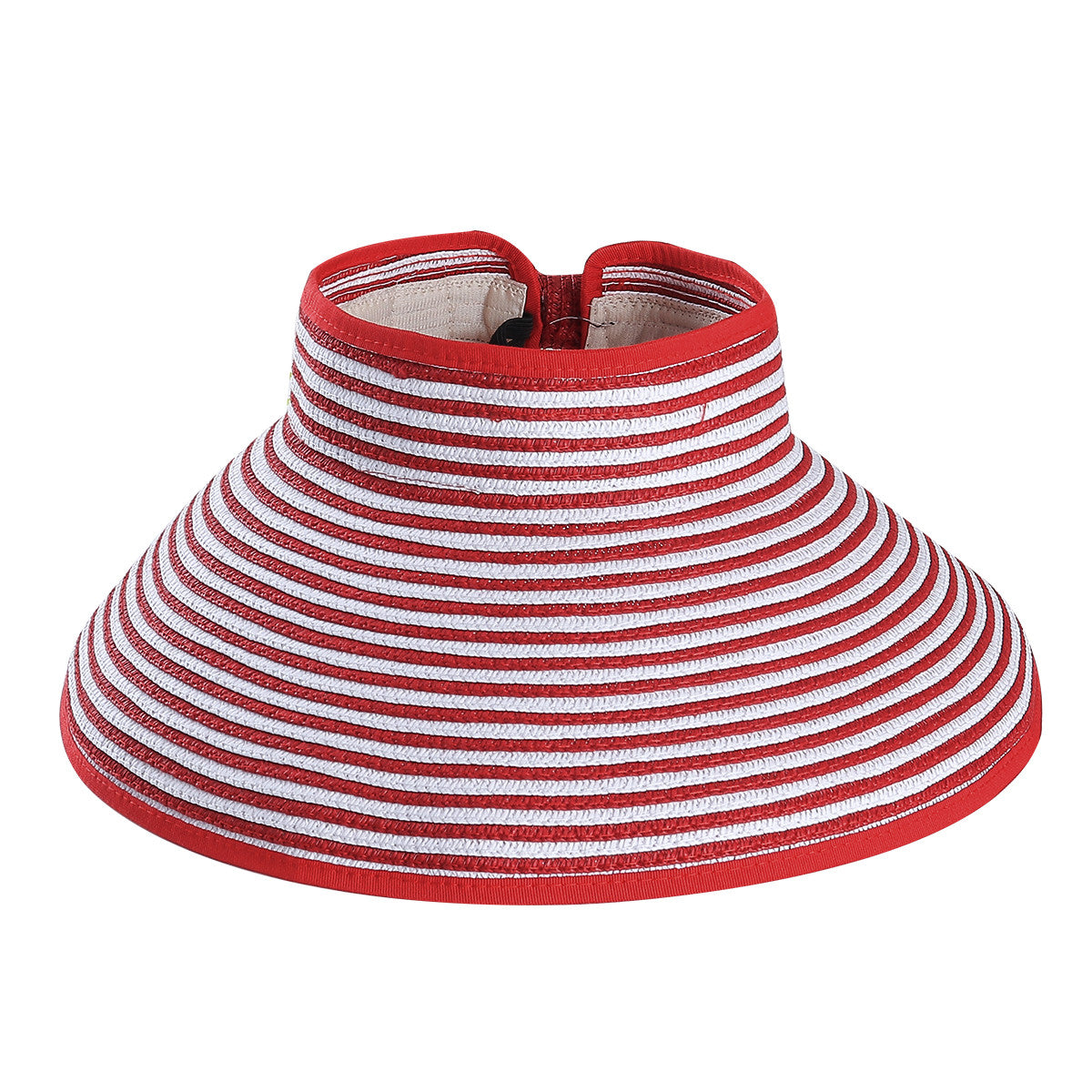 Children Summer Sun Protection Beach Folding Wide Brim Stripe Straw Hat Cap Sunhat