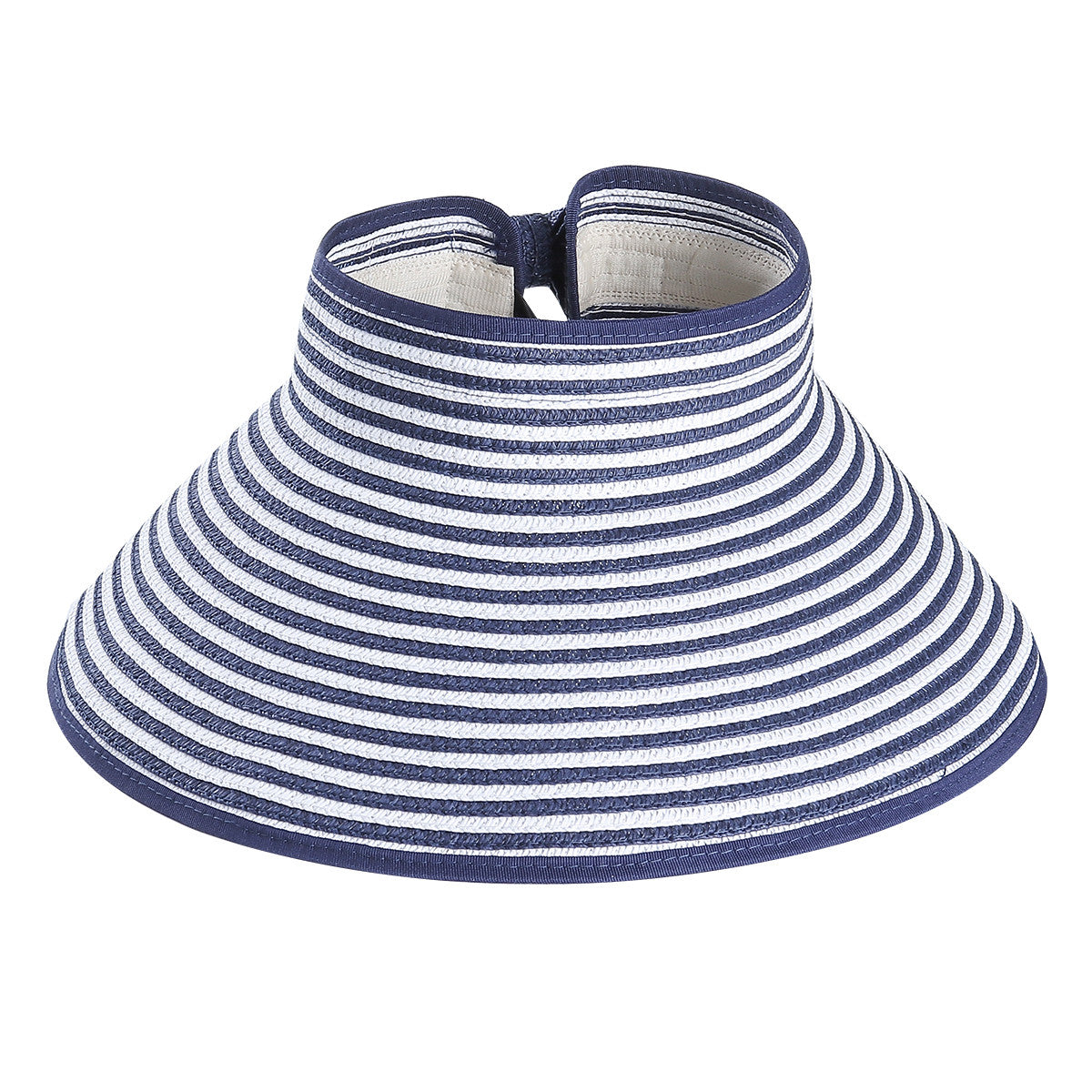 Children Summer Sun Protection Beach Folding Wide Brim Stripe Straw Hat Cap Sunhat