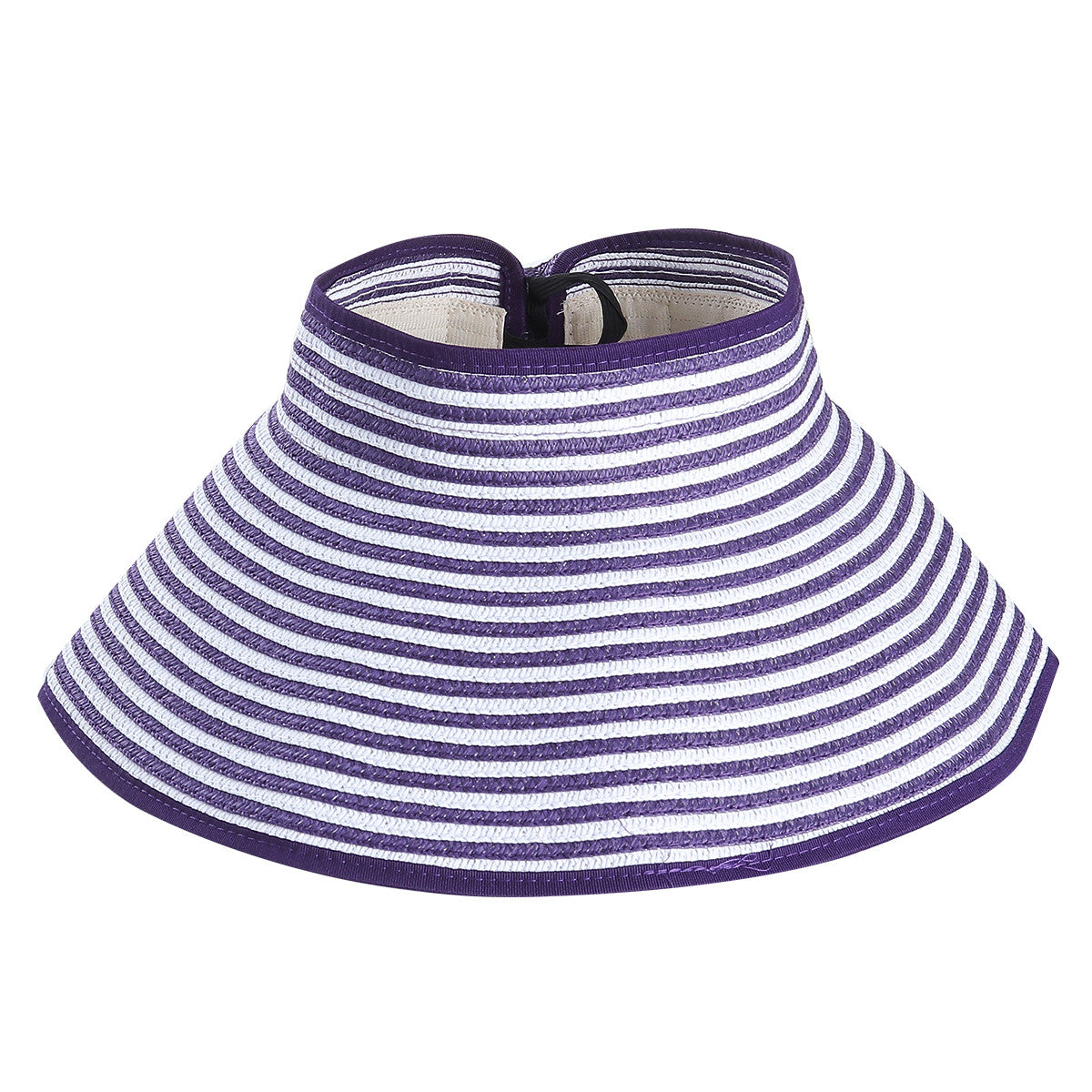 Children Summer Sun Protection Beach Folding Wide Brim Stripe Straw Hat Cap Sunhat