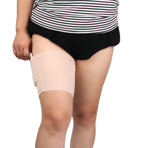 Women Thigh Bands Sock Anti-skid Thigh Sock Leg Warmer with Cellphone Pocket