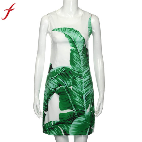 Beach Dress Geometry Print Sleeveless