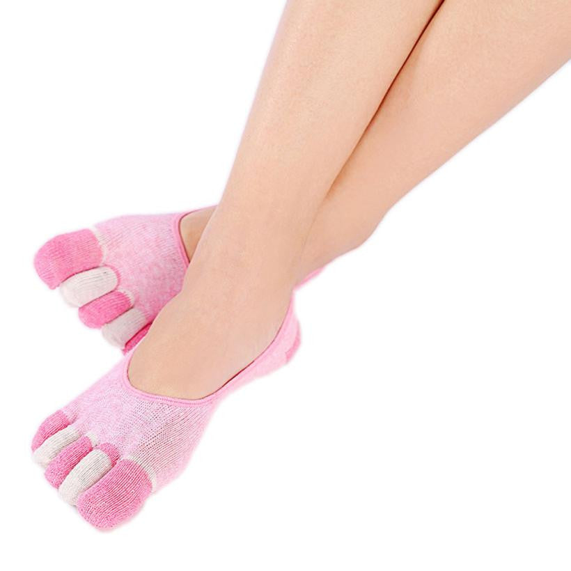 2017 Womens 5-Toe Colorful Yoga Gym Non Slip Soft Ventilation Massage Toe Socks sport socks