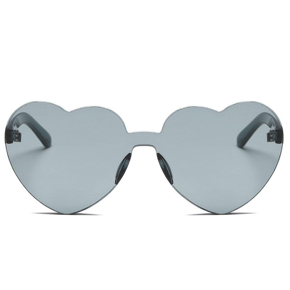 Women Fashion Heart-shaped Shades Sunglasses Integrated UV Candy Colored Glasses