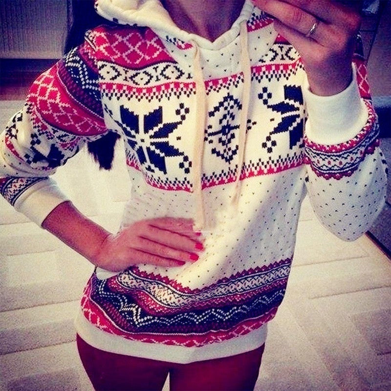 Spring Girls Printed Pullover Hoodies Sweatshirts Jumper Women Casual Long Sleeve Hooded Tops