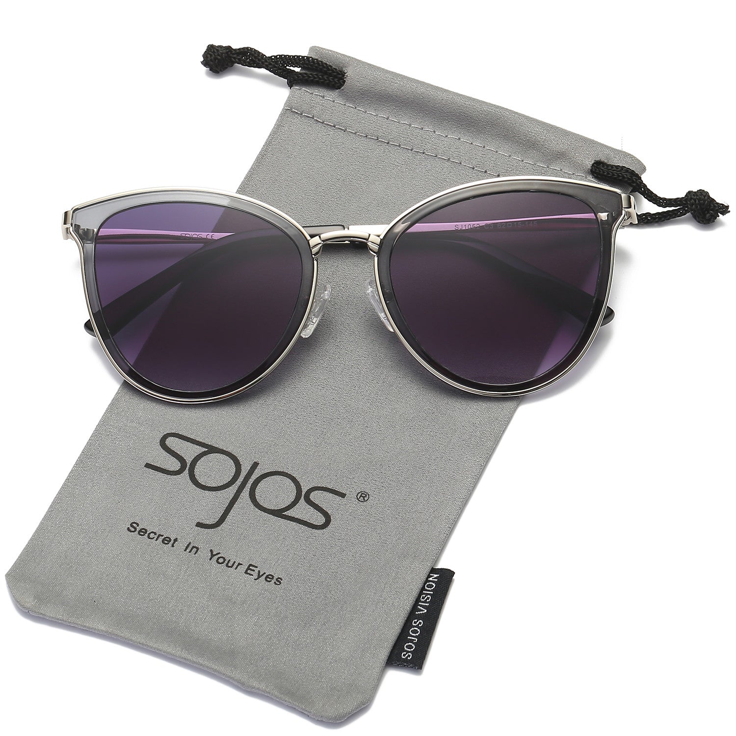 Womens Cat Eye Flash Mirrored Reflective Lenses Sunglasses SJ1052