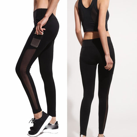 Women Yoga Net Yarn Leggings Running Joggings Trousers Quick-dry Pants