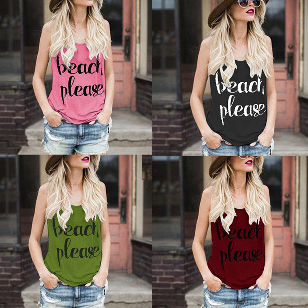 Crop Tops Vest Print