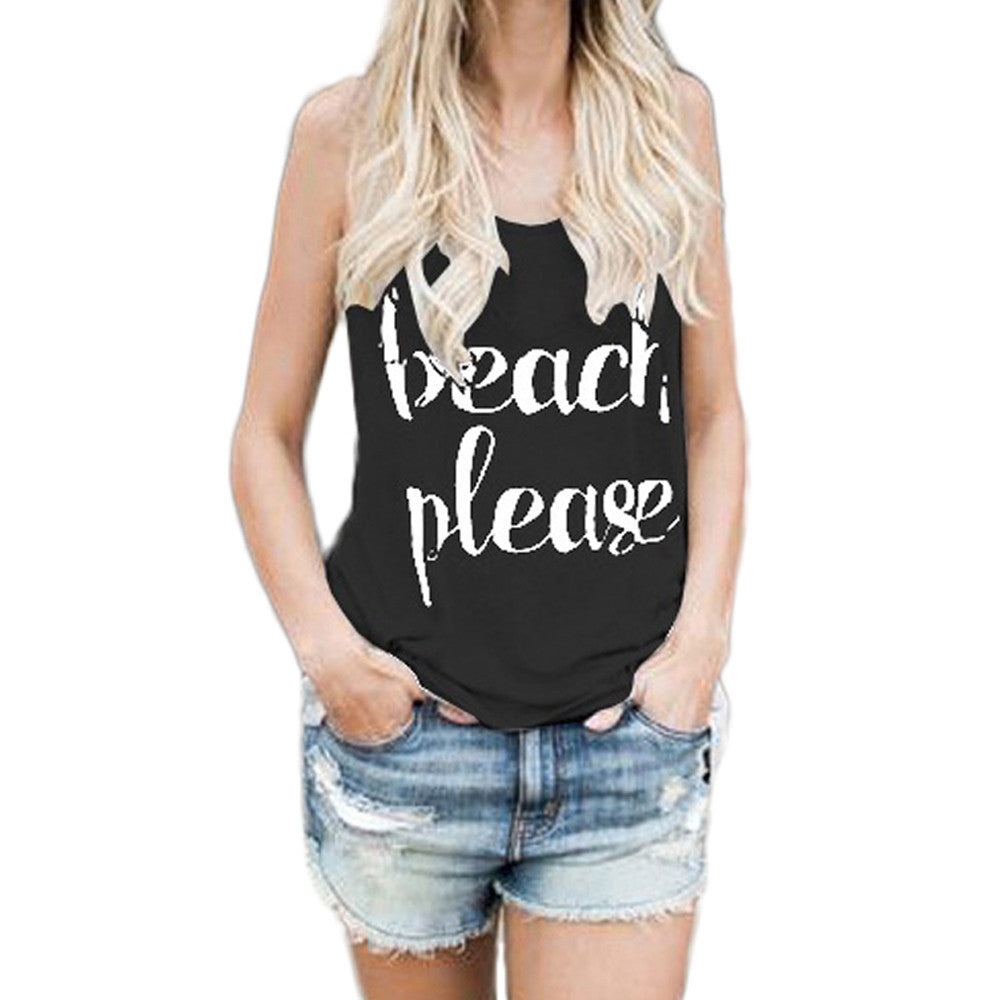Crop Tops Vest Print
