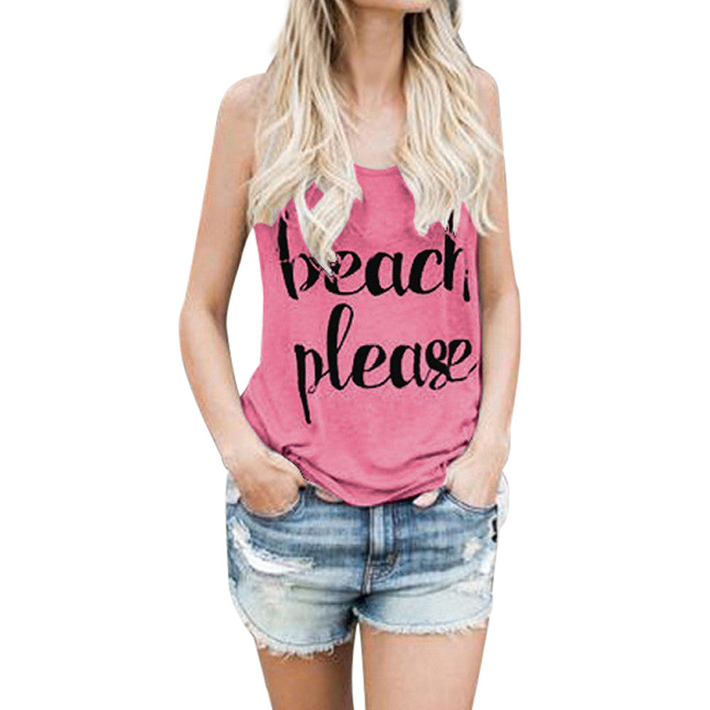 Crop Tops Vest Print