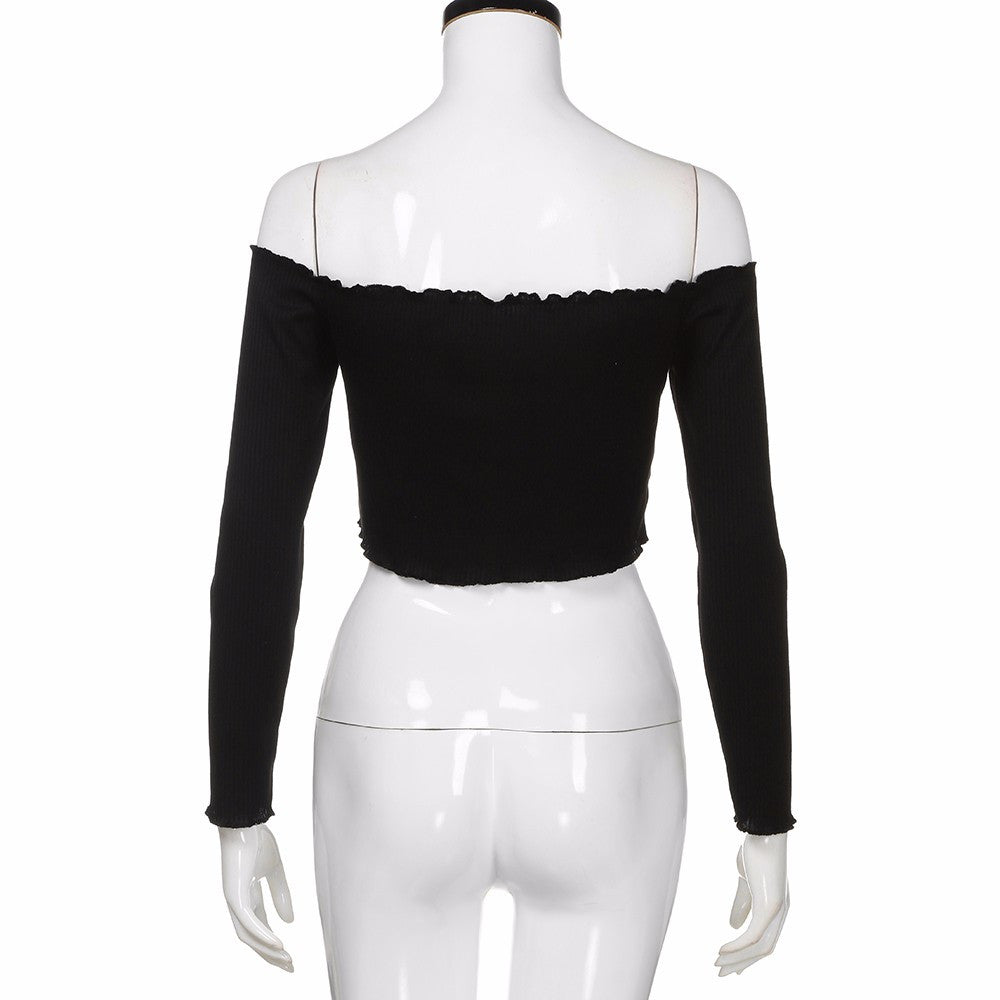Womens Sexy Solid Strapless Off Shoulder Short Tops Blouse Casual Shirt