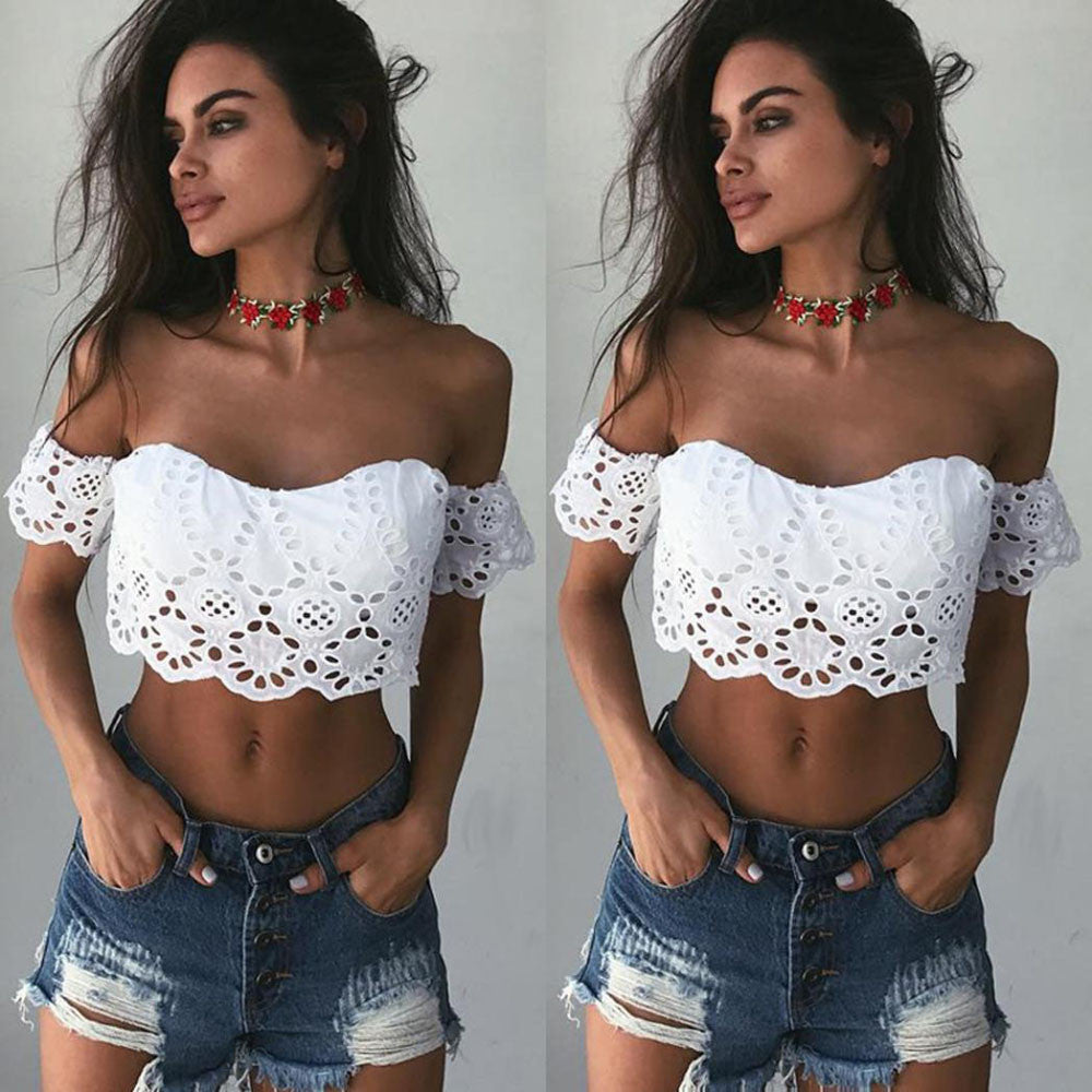 Women  Summer Lace Crop Tops