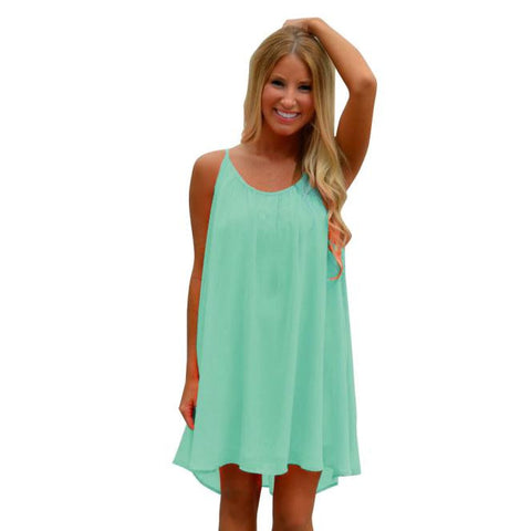 Beach Dress Geometry Print Sleeveless