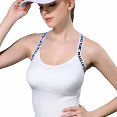 Summer Women White Black Tanks Camisole Fitness Fashion Letters Printing Cotton Strap Wrapped Chest Shirt Top Basic Tank Top