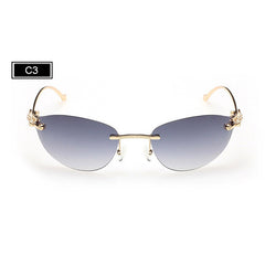 rimless Cat Eye Sunglasses Women Fashion Glasses