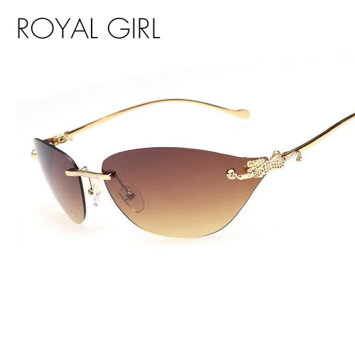 rimless Cat Eye Sunglasses Women Fashion Glasses