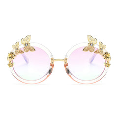 ROYAL GIRL Round Women Sunglasses Butterfly embellished Frame Glasses ss024