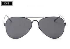 New Sunglasses Women Metal Frame Mirror