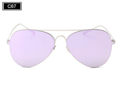 New Sunglasses Women Metal Frame Mirror