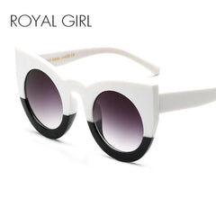 ROBig Frame Mirror Glasses Chunky Cat Eye Sunglasses Women Brand Designer ss81