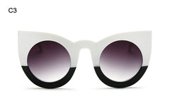 ROBig Frame Mirror Glasses Chunky Cat Eye Sunglasses Women Brand Designer ss81