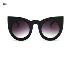 ROBig Frame Mirror Glasses Chunky Cat Eye Sunglasses Women Brand Designer ss81
