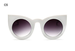 ROBig Frame Mirror Glasses Chunky Cat Eye Sunglasses Women Brand Designer ss81