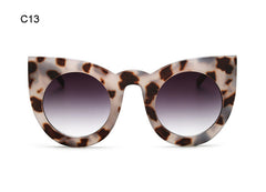 ROBig Frame Mirror Glasses Chunky Cat Eye Sunglasses Women Brand Designer ss81