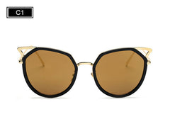 Cat Eye Women Sunglasses Metal Frame Original Brand