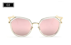 Cat Eye Women Sunglasses Metal Frame Original Brand