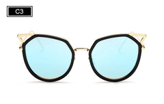 Cat Eye Women Sunglasses Metal Frame Original Brand