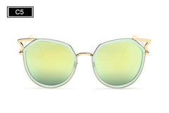 Cat Eye Women Sunglasses Metal Frame Original Brand