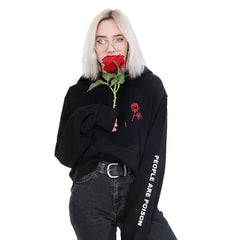 Autumn Winter Rose Printed Sweatshirt For Cool Girl