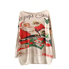 Womens Christmas Batwing Long Sleeve Color