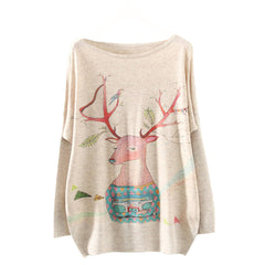 Womens Christmas Batwing Long Sleeve Color