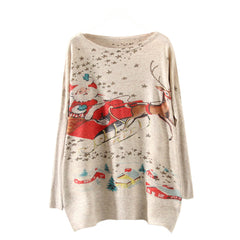 Womens Christmas Batwing Long Sleeve Color