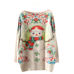 Womens Christmas Batwing Long Sleeve Color