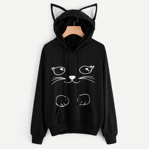 Funny Cat Ear Hoodie Sweatshirt