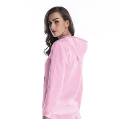 Women Printed  Christmas Deer Long Sleeve Hooded Loose Blouse Casual Tops