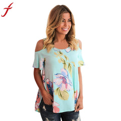 2018 Summer Off Shoulder Blouse Women Lady Sleeveless Flower Printed