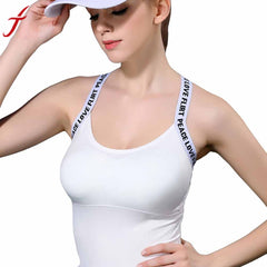 Summer Women White Black Tanks Camisole Fitness Fashion Letters Printing Cotton Strap Wrapped Chest Shirt Top Basic Tank Top