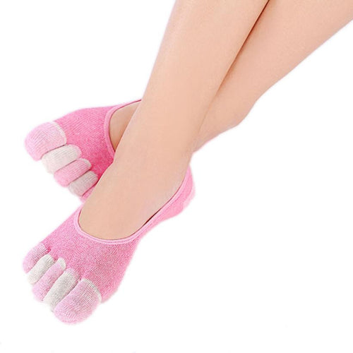 2017 Womens 5-Toe Colorful Yoga Gym Non Slip Soft Ventilation Massage Toe Socks sport socks